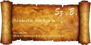 Szekula Barbara névjegykártya