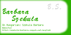 barbara szekula business card